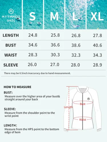 Vista 7 de ATTRACO Traje de baño de manga larga para mujer, con protección solar UV, cremallera y degradado