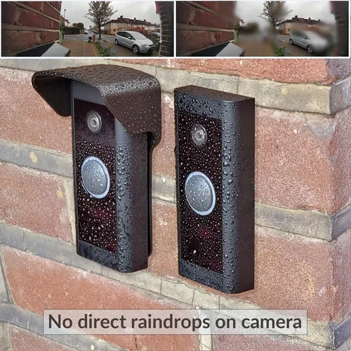 Vista 4 de RingWired - Cubierta protectora para protección contra la lluvia, plástico negro, montaje en pared