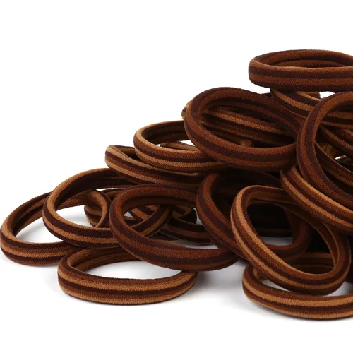 Vista 7 de 50 ligas negras para el cabello para mujer, bandas de algodón sin costuras, soportes elásticos para cola de caballo, no dañan el cabello grueso, 2