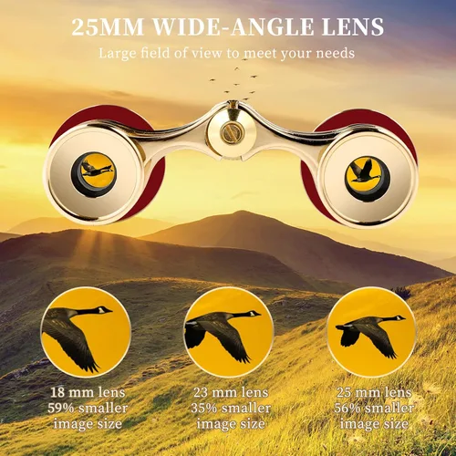 Vista 6 de ULTECHNOVO Lentes de ópera de 3 x 25 pulgadas, mini binoculares compactos, ligeros, anteojos de teatro con cadena para adultos, niños, mujeres
