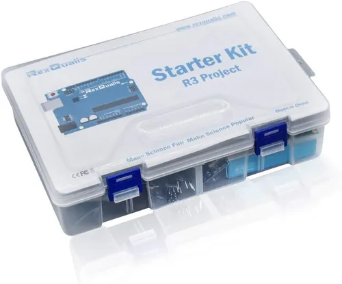 Vista 2 de Kit de inicio súper REXQualis basado en Arduino UNO R3 con tutorial y placa controladora compatible con Arduino IDE
