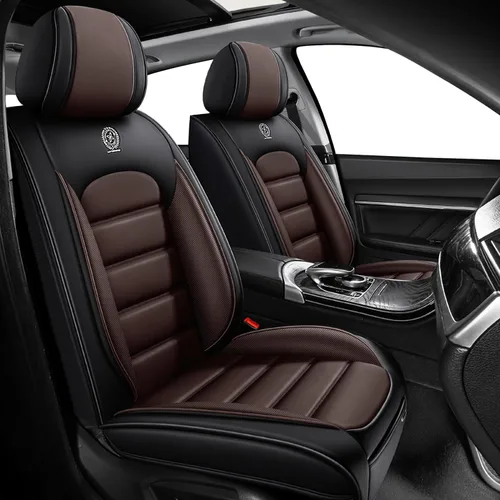 Vista 17 de Fundas de asiento para Chevrolet Chevy Aveo 2004-2011, funda de asiento de automóvil de piel sintética, compatible con bolsa de aire, protector