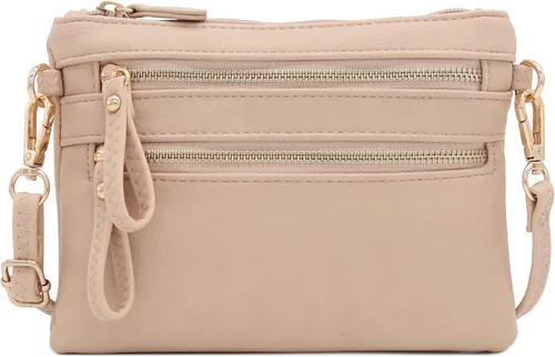 Vista 47 de Bolso de hombro cruzado con múltiples bolsillos y cremallera y correa de muñeca pequeña