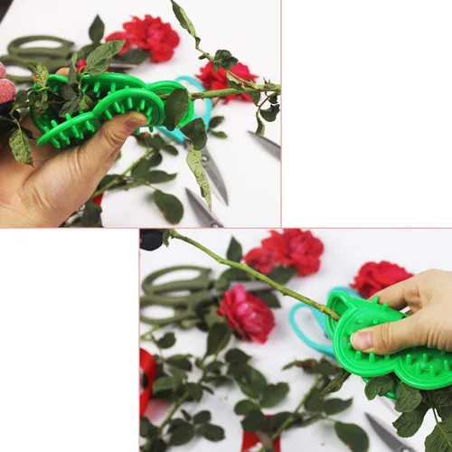 Vista 3 de DonLeeving Luckycivia - Juego de 9 unidades de pelacables de rosas para arreglos florales de rosas