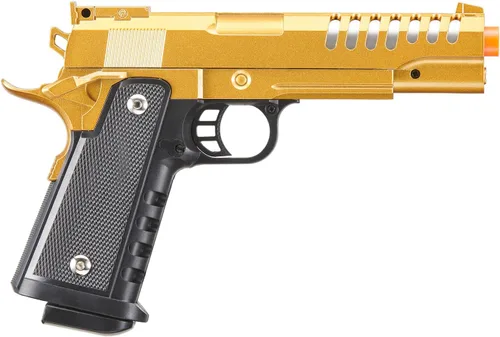 Vista 3 de Doble doble 2011 Airsoft pistola ligera oro y negro aleación primavera