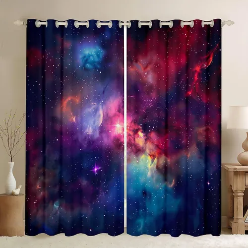 Vista 36 de Feelyou Cortinas opacas con estampado de leopardo para dormitorio, sala de estar, safari, cortinas de oscurecimiento de habitación con purpurina