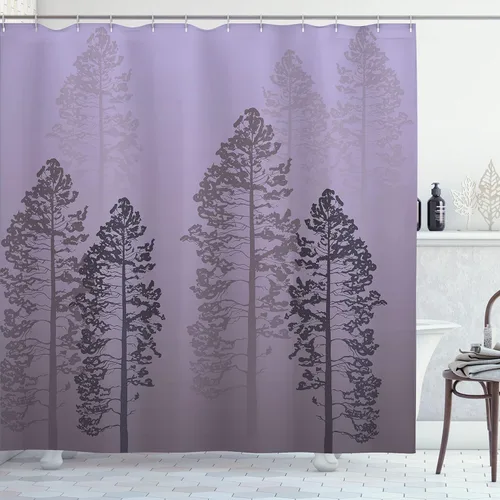 Vista 47 de Ambesonne Decor Collection cortina para regadera de baño de poliéster