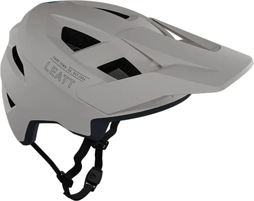 Vista 8 de Leatt Casco MTB AllMtn 2.0 Hebilla magnética Fidlock y visera Blanco crema