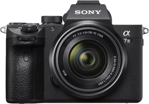 Vista 3 de Sony Cámara sin espejo a7 III con lente de 1.102-2.756 in y 2.165-8.268 in + lente de teleobjetivo manual 16.535-31.496 in f/8.3 HD + memoria de 128
