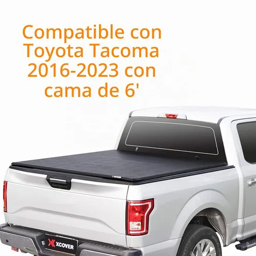 Vista 2 de XCOVER - Cubierta enrollable suave para Toyota Tacoma 2016-2023 con caja de 6 pies