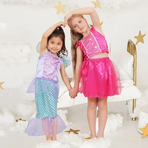 Vista 7 de Meland Princess Dress up Trunk - Dress up Clothes for Little Girls - Princess Costume Toy Gift Girls 3-8 Pretend Play