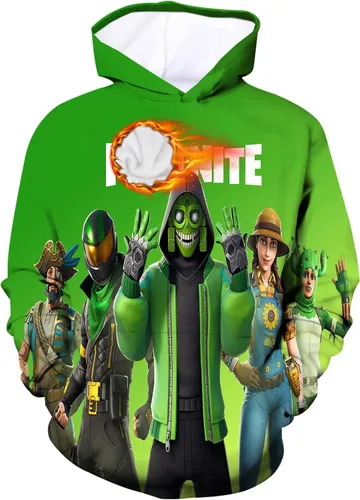 Vista 2 de MOIPZUE Sudadera con capucha para juegos para jóvenes, con estampado 3D, con bolsillo, ideal como regalo de cumpleaños de Navidad