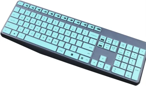Vista 18 de Funda de silicona para teclado de escritorio ultrafina, compatible con Logitech K120 y MK120 teclado USB con cable (azul degradado)