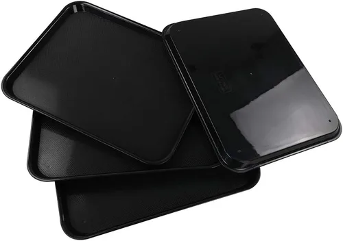 Vista 9 de Bandejas rectangulares de plástico para servir comida rápida, juego de 4