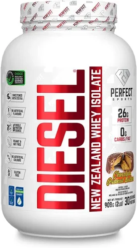 Vista 19 de PERFECT SPORTS Diesel 100% aislado de proteína de suero de Nueva Zelanda Endulzado con stevia, sin ingredientes artificiales, apto para dieta keto