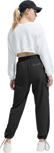 Vista 3 de FARUNGS Pantalones cargo de secado rápido, ligeros, tácticos, con 5 bolsillos, para mujer, cintura elástica y resistentes al agua