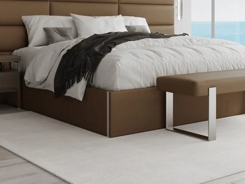 Vista 39 de VANT Cama de plataforma tapizada, tamaño Queen, color beige Boucle, marco de cama de fácil montaje, no necesita somier, base para un apoyo óptimo