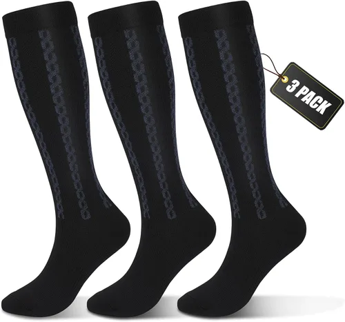 Vista 9 de FULLSOFT Calcetines de compresión graduados médicos de 30-40 mmHg para mujeres y hombres, calcetines de circulación hasta la rodilla, calcetines