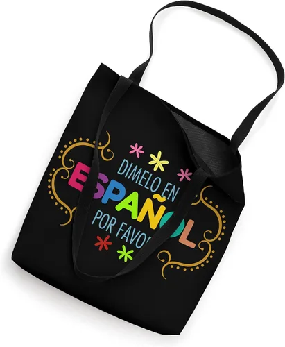 Vista 2 de Playera Spanish Teacher Regalo Maestra de Espanol Bolsa Tote Blanco 16 pulgadas