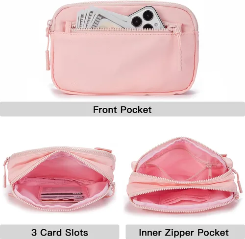 Vista 5 de Telena Riñoneras para mujeres y hombres, a la moda, con correas ajustables, 1-Rosa