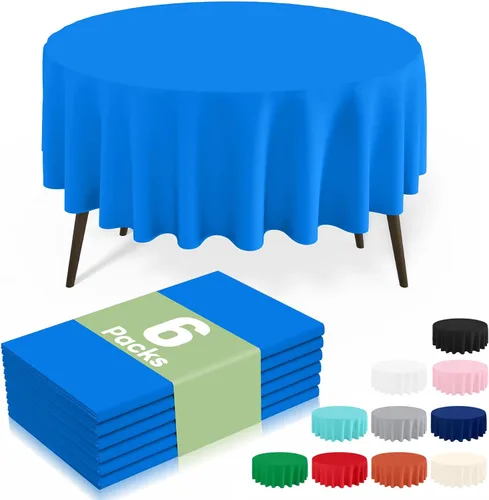 Vista 18 de 6 paquetes de manteles de plástico desechables, 54 x 72 pulgadas mantel rectangular impermeable, cubiertas de mesa decorativas a prueba de fugas