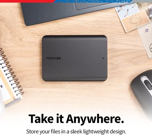 Vista 4 de Toshiba Canvio Basics HDTB510XK3AA - Disco duro externo portátil de 1 TB USB 3.0, color negro