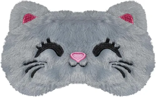 Vista 18 de Lindas máscaras para dormir con diseño de animales de dibujos animados, máscara de felpa para dormir y con los ojos vendados de viaje, divertida