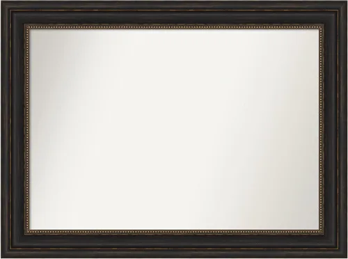 Vista 376 de Amanti Art Espejo de pared personalizado no biselado (25 x 25 pulgadas), marco de bronce acentuado, varios tamaños personalizados, espejo de baño