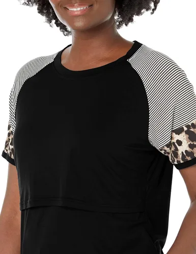 Vista 3 de Smallshow Camisas de lactancia para mujer, manga corta de retazos