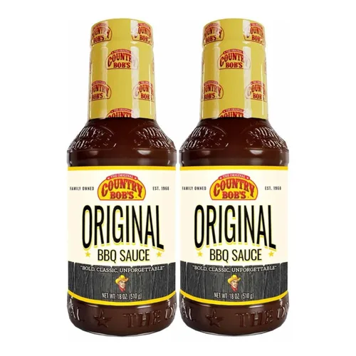 Vista 20 de Country Bob's Salsa barbacoa original de nogal y azúcar morena, 18 onzas (paquete de 1), salsa barbacoa orgánica y natural para carne, pollo y cerdo