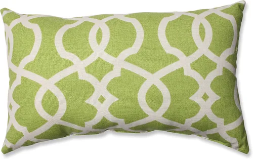 Vista 4 de Pillow Perfect Lattice Damask Leaf - Cojín reversible para silla, juego de 2, color verde