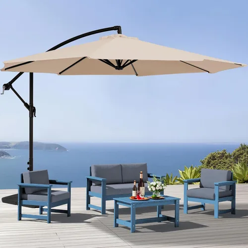 Vista 10 de SERWALL Juego de sofá de 2 piezas de sillón Adirondack acolchado de Marco negro/cojín gris