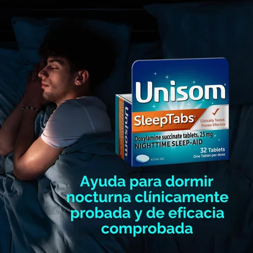 Vista 8 de Unisom SleepTabs, Ayuda nocturna para dormir, succinato de doxilamina, 48 tabletas
