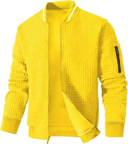Vista 15 de Chaqueta ligera para hombre, chaqueta bomber casual, chaqueta universitaria