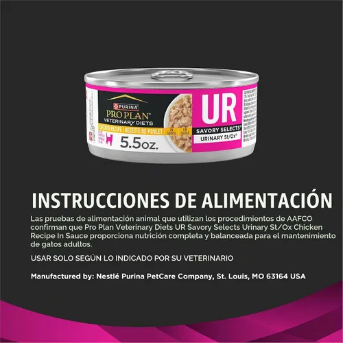 Vista 5 de Purina Pro Plan Vet UR Urinary St/Ox - Alimento húmedo para gatos, pollo