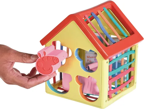Vista 3 de TOMY Toomies Grow with Peppa Pig - Casa de actividades de Peppa - Centro de actividades para niños con clasificación de formas sensoriales