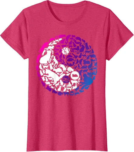 Vista 5 de Cute Kitty Cats and Zen Spirit Peace & Love Yin Yang - Camiseta de gato Negro