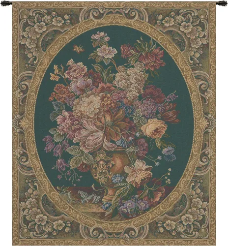 Vista 11 de Bouquet con uvas tapiz italiano rojo – 39 pulgadas x 26 pulgadas algodón/viscosa/poliéster por Charlotte Home Furnishings Inc