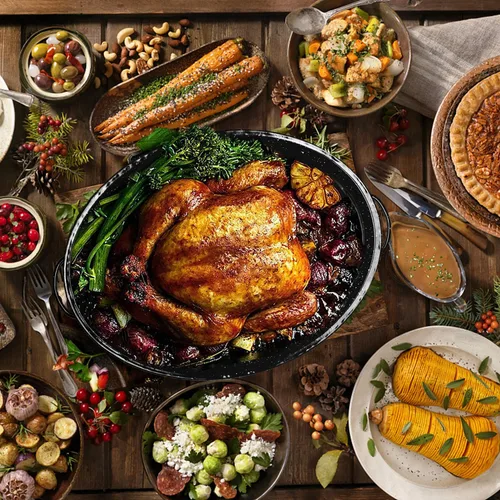 Vista 3 de Sartén para asar pavo ovalada esmaltada de 14.6 pulgadas con tapa abovedada, regalo para la madre, cubierta, antiadherente, libre de productos