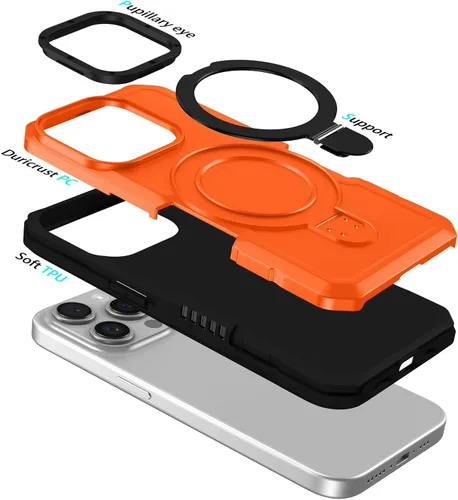 Vista 3 de Funda compatible con Oppo A1k, carcasa con función atril integrada compatible con Oppo A1k a prueba de golpes, funda protectora 2 en 1 para teléfono
