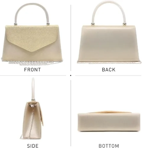 Vista 60 de Dasein Bolso de noche para mujer, embragues de fiesta, bolsos de boda, cóctel, baile de graduación, bolsos con purpurina esmerilada