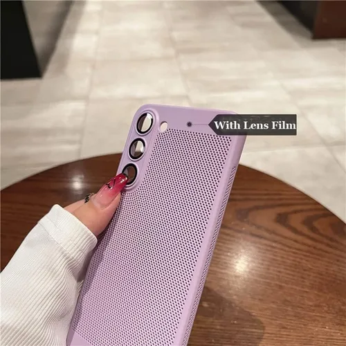 Vista 3 de Funda de disipación de calor de cubierta completa para Samsung Galaxy S23 S22 S21 Plus Ultra 5G, transpirable, rejilla dura, cubierta