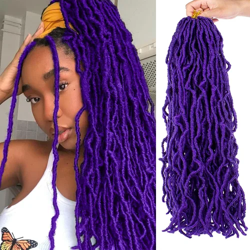 Vista 22 de Extensiones de pelo sintético, estilo diosa, rizado, ondulado, trenzas, pre-rizado, suave, para mujeres