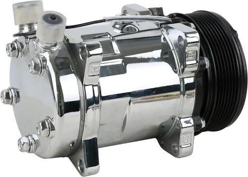 Vista 2 de Compresor universal del A/C con el embrague negro PV7 SD 508 estilo 5H14 R134A Chrome Serpentine Belt