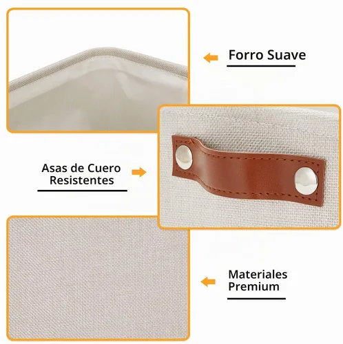 Vista 8 de DULLEMELO Cesta de almacenamiento pequeña para estantes, pequeña cesta plegable de tela rectangular para estantes, armarios, guardería, hogar Beige