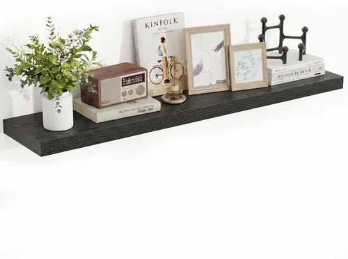 Vista 44 de Acovy Estantes flotantes de 16 pulgadas, estantes flotantes de 16 x 9.25 x 1.5 pulgadas de profundidad para pared, estantes de madera para baño