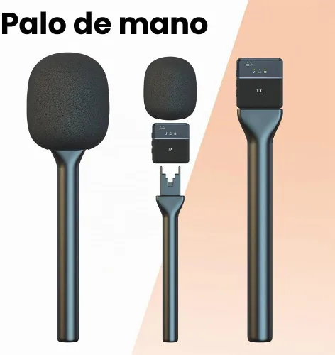 Vista 7 de Mango de micrófono para DJI RODE Soporte de mano para micrófono inalámbrico GO, soporte de micrófono de entrevista para todos los micrófonos