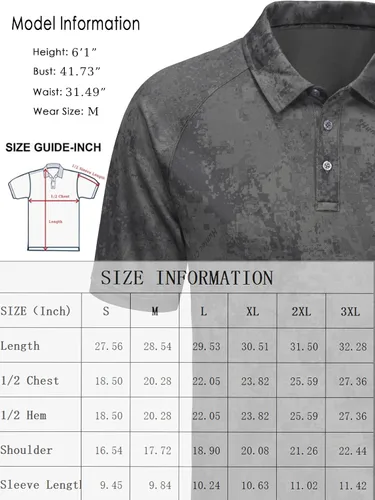 Vista 5 de ZTN Camisas polo para hombre - Verano UV50+ absorción de humedad camisas de golf de secado rápido deportes polos ropa deportiva ropa deportiva