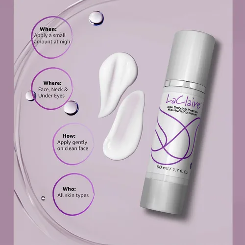 Vista 2 de Suero Hidratante Péptido Antiedad, con Retinol, Vitamina C, Aloe Vera, Anti-Envejecimiento reduce las arrugas, Uso Nocturno - 1.7 fl oz