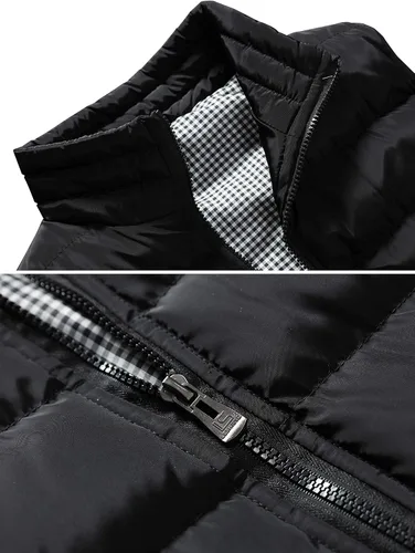 Vista 4 de Vcansion Chaleco de abrigo acolchado con cuello alto casual para hombre